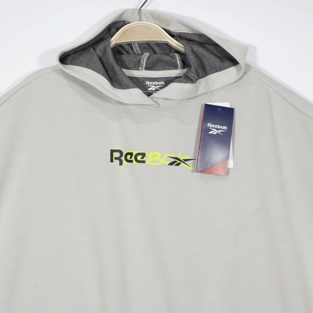 Reebok Men's Long Sleeve MYT OTH Pocket Oversize Sweatshirt Hoodie Stucco Size M - Picture 2 of 11